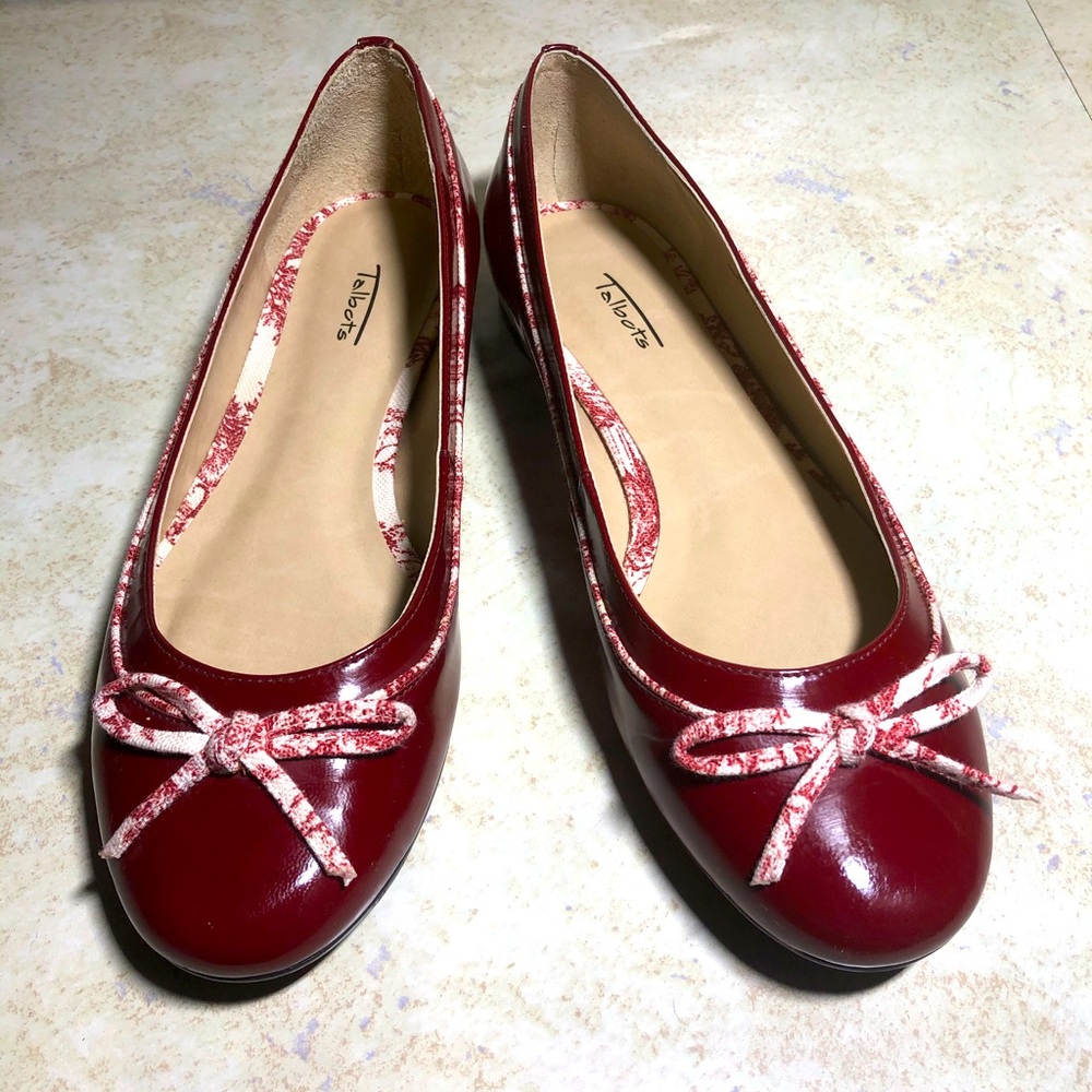 Talbots Maroon Patent Leather Ballet Flats